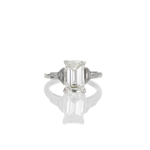 2.80 Carat Emerald Cut Diamond Engagement Ring - Queen May