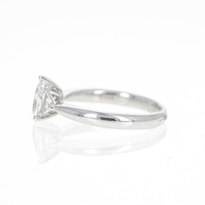 0.71 Carat Pear Diamond Trillion Three Stone Ring - Queen May