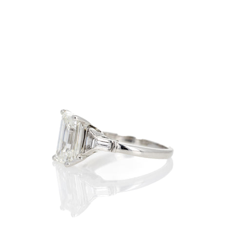 2.80 Carat Emerald Cut Diamond Engagement Ring - Queen May