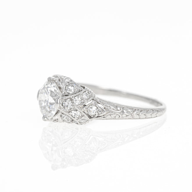 Art Deco 1.08 Carat Old European Diamond Engagement Ring - Queen May