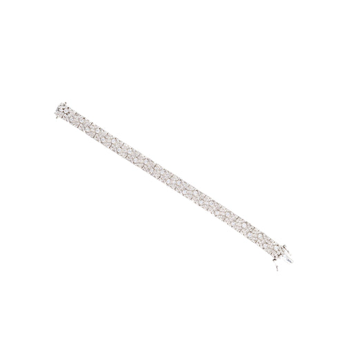 Platinum 2.70 Carat Diamond Milgrain Wide Bracelet - Queen May