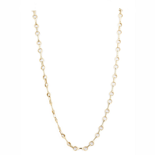 14K Yellow Gold Horsebit Link Chain Necklace - Queen May