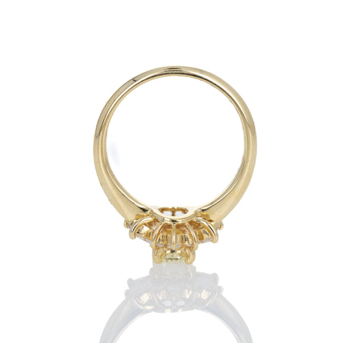 18K Yellow Gold 0.72 Carat Fancy Yellow Diamond Floral Engagement Ring - Queen May