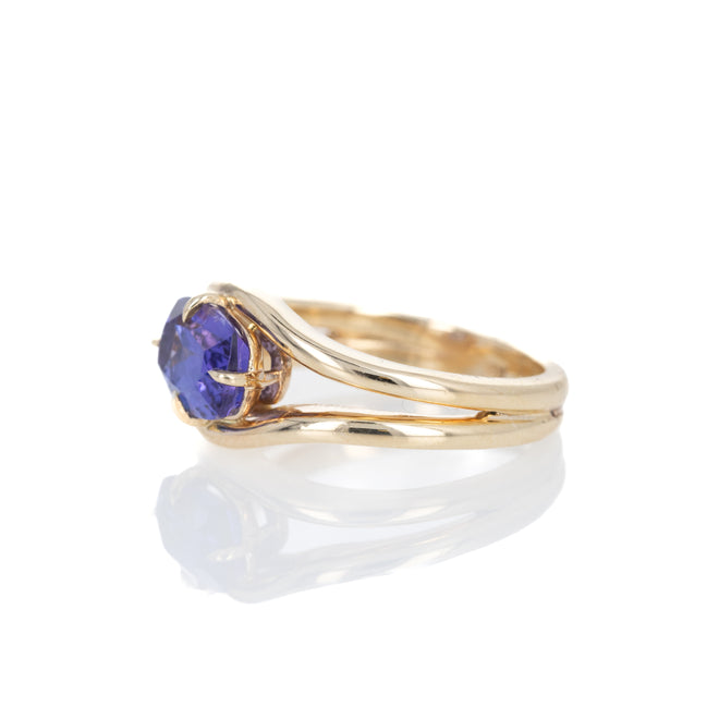 14K Yellow Gold 2.12 Carat Tanzanite Ring - Queen May