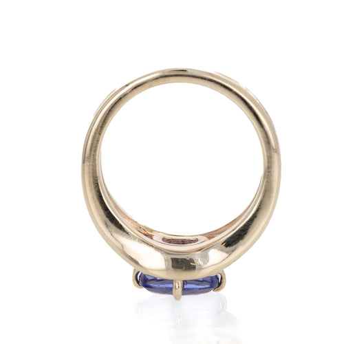 14K Yellow Gold 2.12 Carat Tanzanite Ring - Queen May