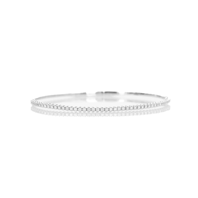 14K Gold 0.50 Carat Round Diamond Flexible Bangle - Queen May