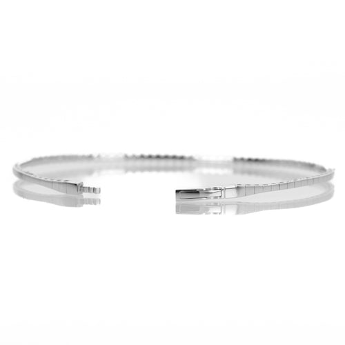 14K Gold 0.50 Carat Round Diamond Flexible Bangle - Queen May