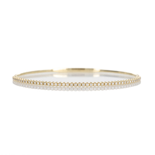 14K Gold 0.50 Carat Round Diamond Flexible Bangle - Queen May