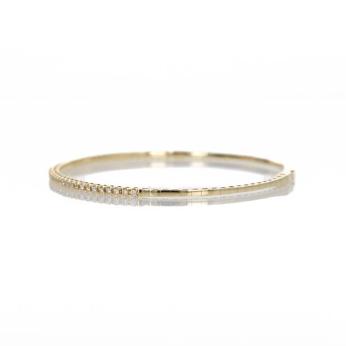 14K Gold 0.50 Carat Round Diamond Flexible Bangle - Queen May