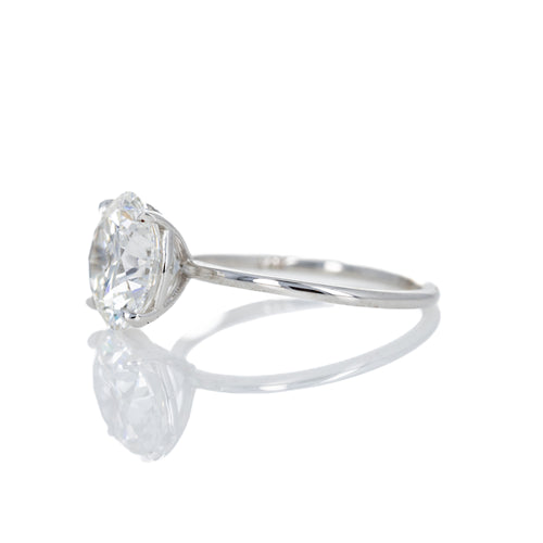 Lab Grown 4.05 Carat Round Brilliant Diamond Engagement Ring - Queen May