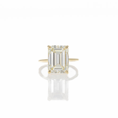 7.31 Carat Emerald Cut Diamond Solitaire Engagement Ring - Queen May