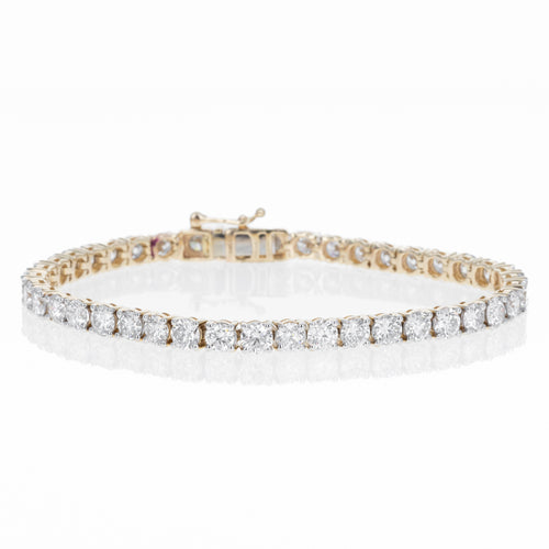 Lab Grown 10.88 Carat Round Diamond Tennis Bracelet - Queen May