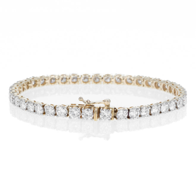 Lab Grown 10.88 Carat Round Diamond Tennis Bracelet - Queen May