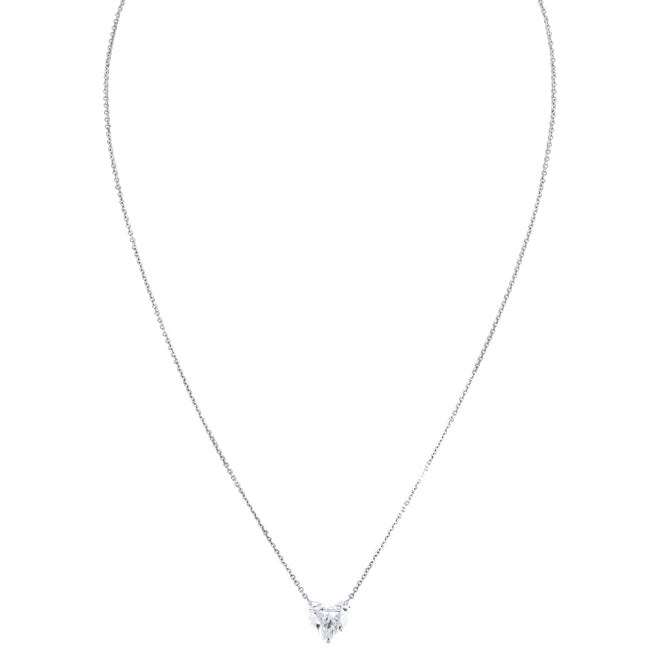 Lab Grown 3.09 Carat Heart Diamond Solitaire Pendant Necklace - Queen May