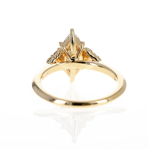 14K Yellow Gold 1.13 Carat Marquise Diamond Engagement Ring - Queen May