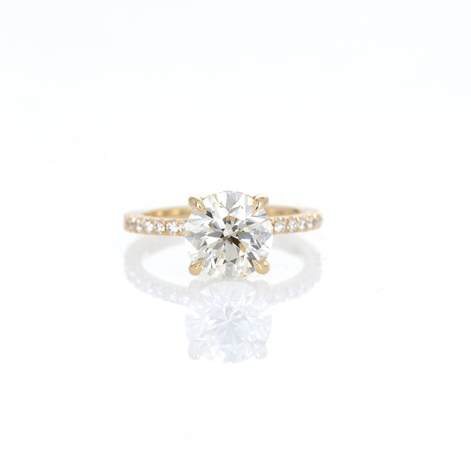 3 Carat Round Brilliant Diamond Hidden Halo Engagement Ring - Queen May