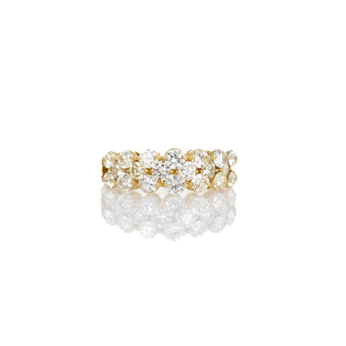 18K Yellow Gold 2 Carat Round Diamond Floating Pave Band - Queen May