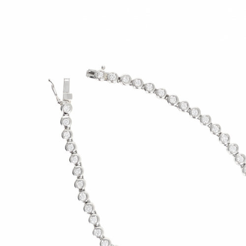 Platinum 10.14 Carat Round Diamond Graduated Bezel Necklace - Queen May