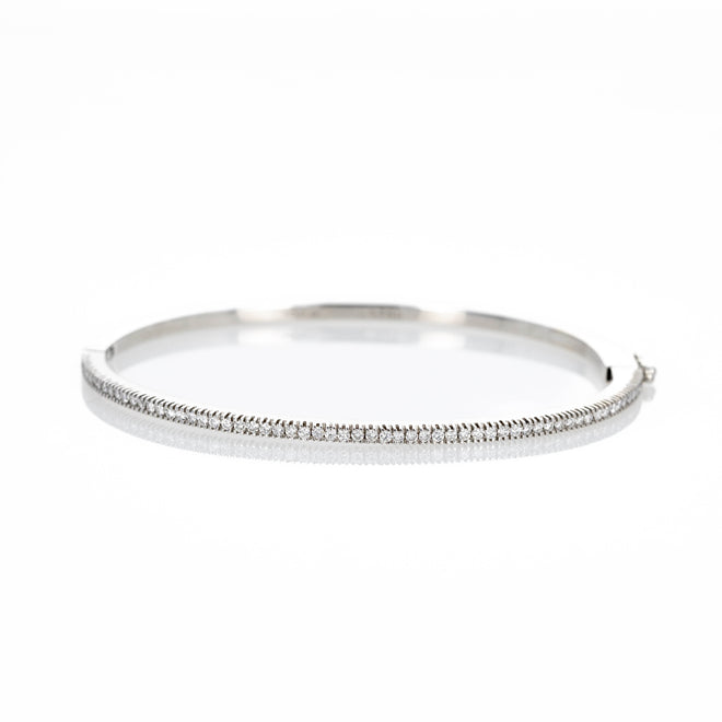 18K White Gold Hidalgo Diamond Bangle - Queen May