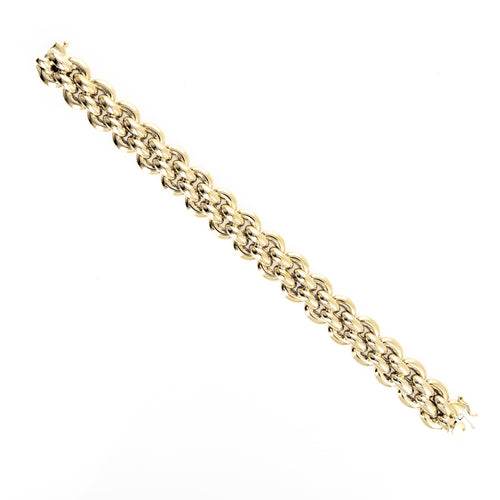 18K Yellow Gold Woven Link Bracelet - Queen May