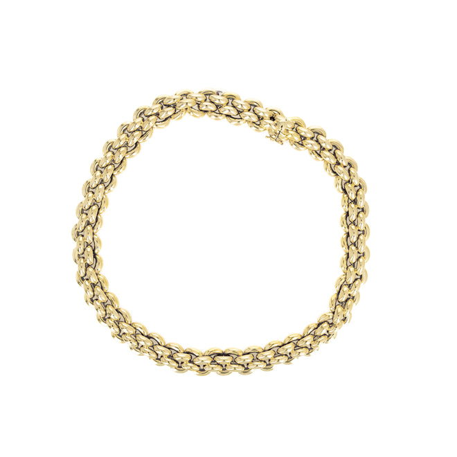 18K Yellow Gold Woven Link Necklace - Queen May