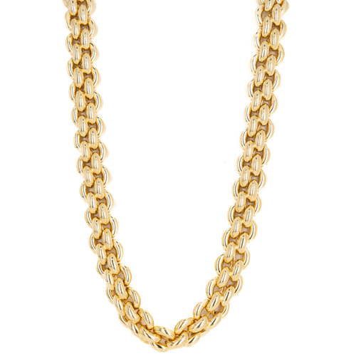 18K Yellow Gold Woven Link Necklace - Queen May