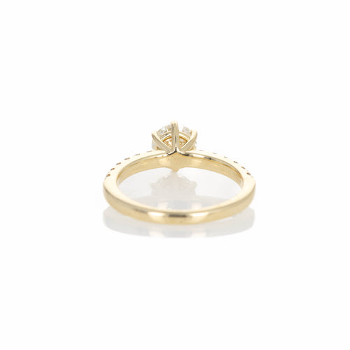 14K Yellow Gold 1.04 Carat Round Brilliant Diamond Engagement Ring - Queen May