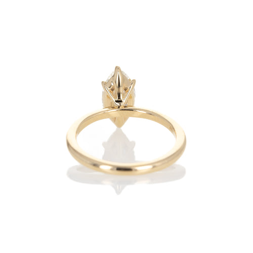 14K Yellow Gold 1.62 Carat Marquise Diamond Solitaire Engagement Ring - Queen May