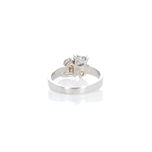 Platinum Three Stone 1.93 Carat Heart Diamond Ring - Queen May