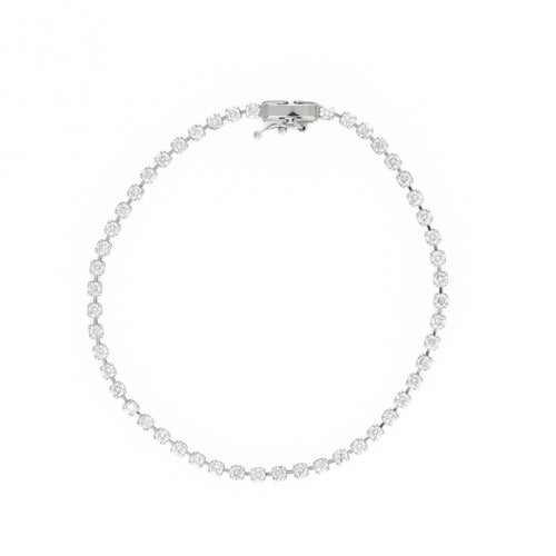 Platinum 2 Carat Round Diamond Floating Tennis Bracelet - Queen May