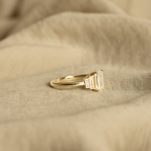 1 Carat Emerald Cut Diamond Engagement Ring - Queen May