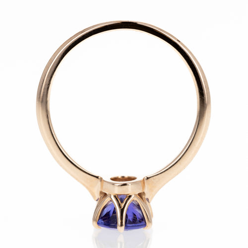 18K Rose Gold 1.58 Carat Oval Tanzanite Ring - Queen May