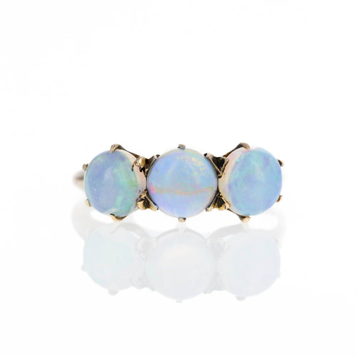 Victorian 10K Yellow Gold Opal Cabochon Ring - Queen May