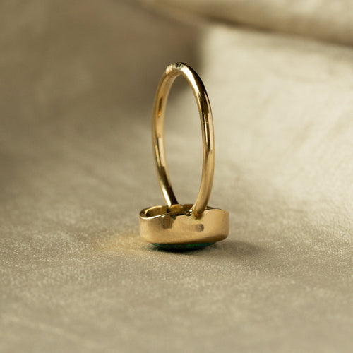 Handmade 18K Gold 1.27 Carat Opal Bezel Ring - Queen May