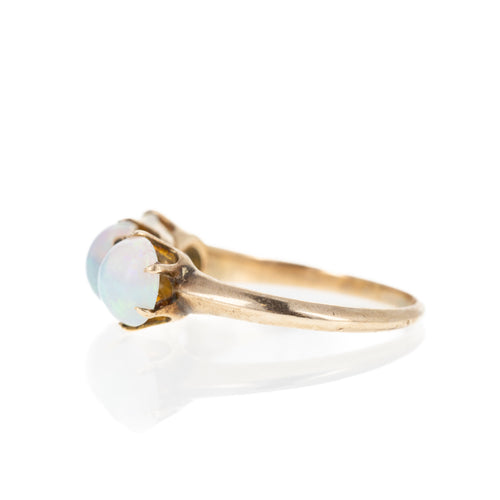 Victorian 10K Yellow Gold Opal Cabochon Ring - Queen May