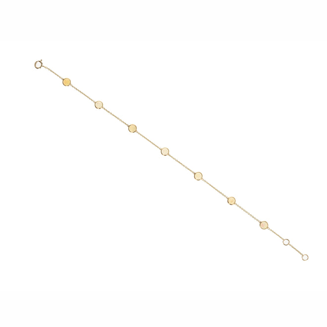 14K Yellow Gold 1.34 Carat Opal Bezel Station Bracelet - Queen May