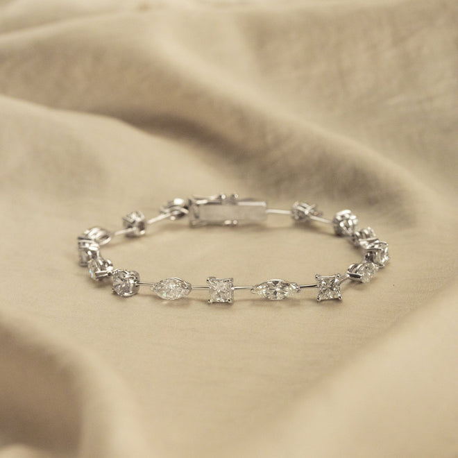 8.51 Carat Mixed Fancy Cut Diamond Bracelet - Queen May