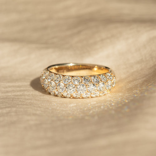 18K Yellow Gold 2 Carat Diamond Pave Band - Queen May