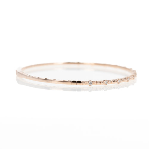 14K Gold 0.20 Carat Diamond Flexible Bangle - Queen May