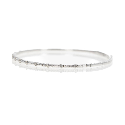 14K Gold 0.20 Carat Diamond Flexible Bangle - Queen May