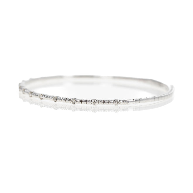 14K Gold 0.20 Carat Diamond Flexible Bangle - Queen May