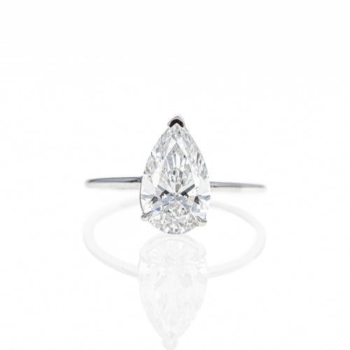 Lab Grown 2.04 Carat Pear Diamond Engagement Ring - Queen May