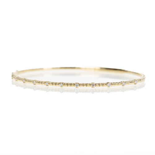 14K Gold 0.20 Carat Diamond Flexible Bangle - Queen May