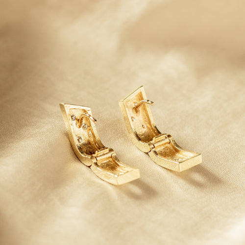 14K Gold 0.20 Carat Diamond Hoop Earrings - Queen May