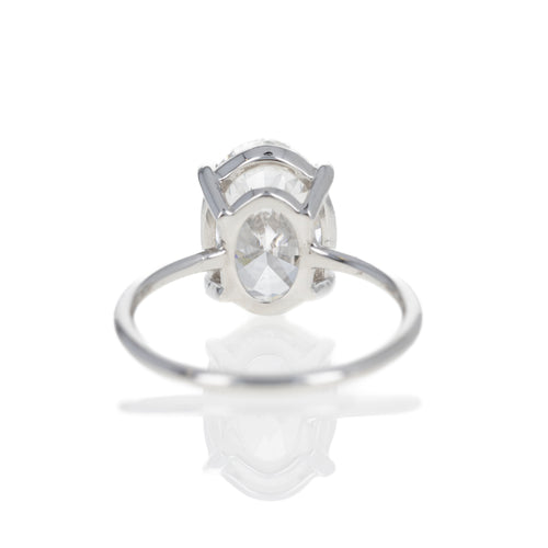 Lab Grown 4.03 Carat Oval Diamond Engagement Ring - Queen May