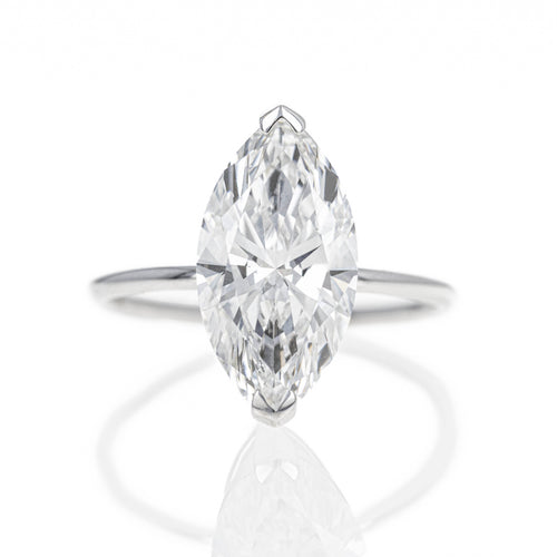 Lab Grown 2 Carat Marquise Diamond Engagement Ring - Queen May