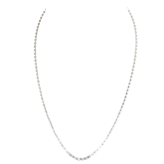 Platinum 5 Carat Round Floating Diamond Graduated Necklace - Queen May