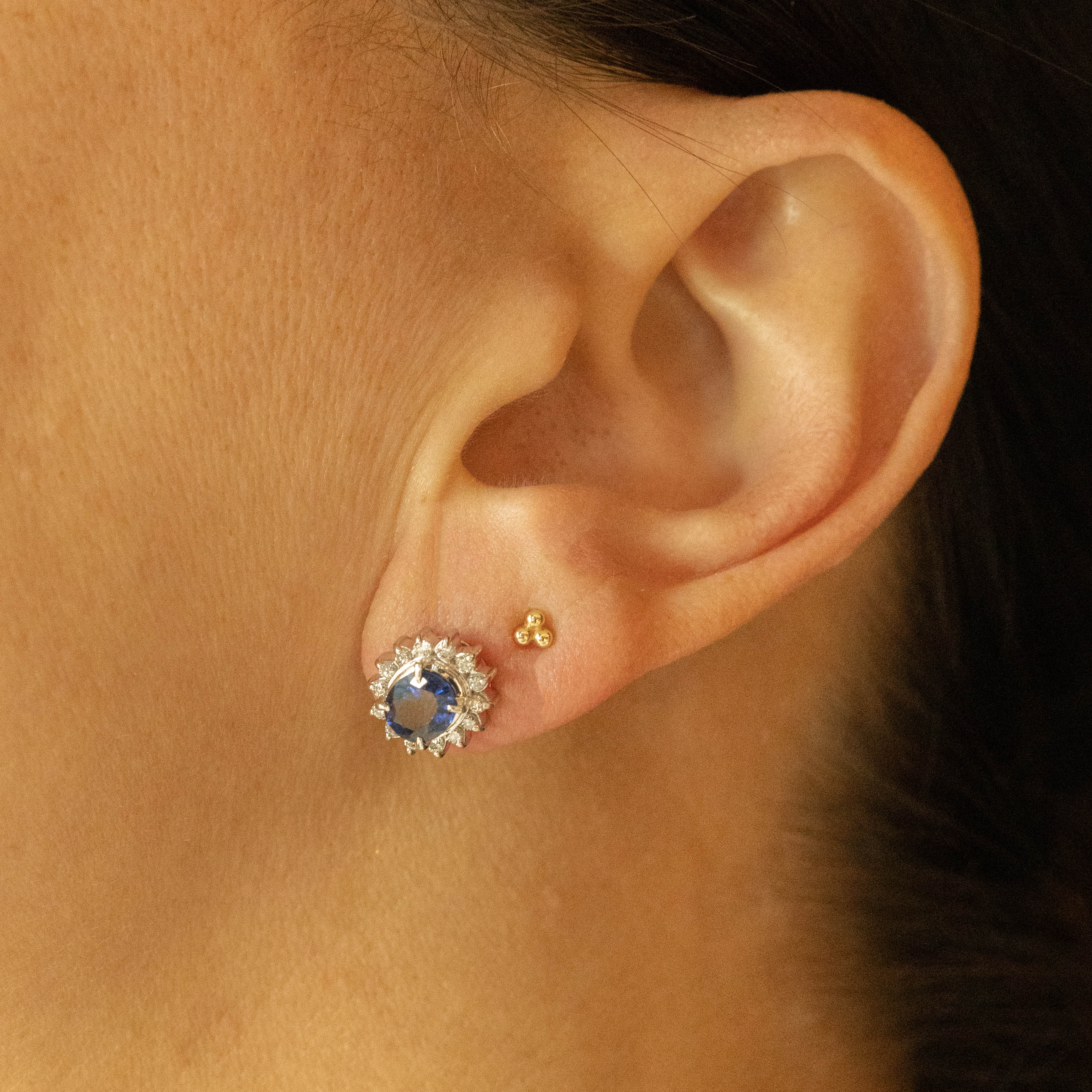 Royal Halo Design White Fire Opal Stud Earrings, 68 Oval Cabochon Opal  Earrings, October Birthstone Gift, Bridal Earrings, Cluster Earrings - Etsy