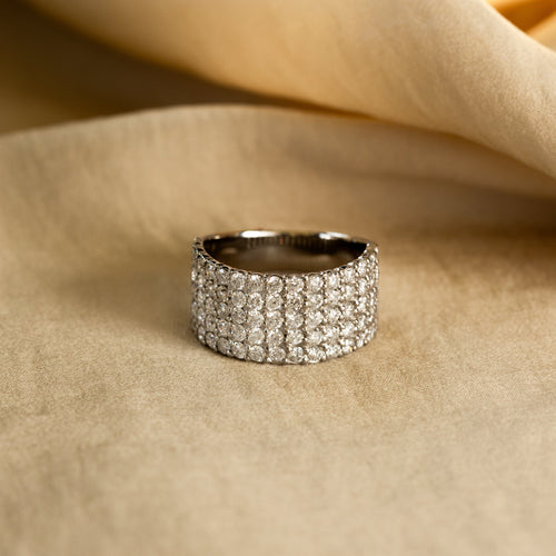 Platinum 1.9 Carat Diamond Pave Wide Band - Queen May