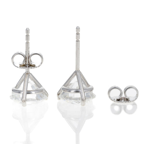 14K White Gold 3.20 Carat Lab Grown 3 Prong Martini Studs IGI Certified - Queen May